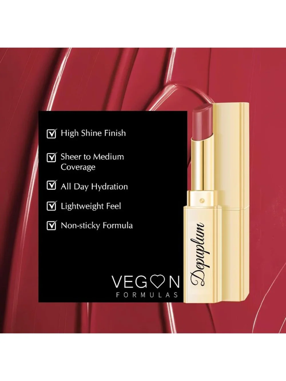 Women's DM98 Cherry Plum Glow Reviver Moisture Lip Gloss Creamy Tinted Lip Balm